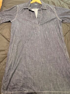 Lauren Ralph Lauren Denim Shift Dress Short Sleeve Chambray Tunic Size XL